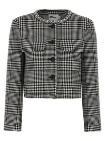 SELF PORTRAIT - SELF PORTRAIT - ’Houndstooth Crystal Trim’ blazer - Women’s Clothing