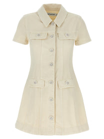 SELF PORTRAIT - SELF PORTRAIT - ’Cream Collared Denim Mini’ dress - Women’s Clothing