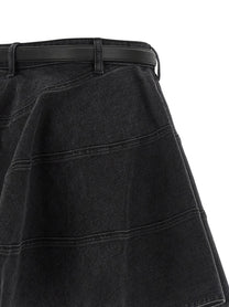 SELF PORTRAIT - SELF PORTRAIT - ’Black Flared Denim Mini’ skirt - Women’s Bottoms