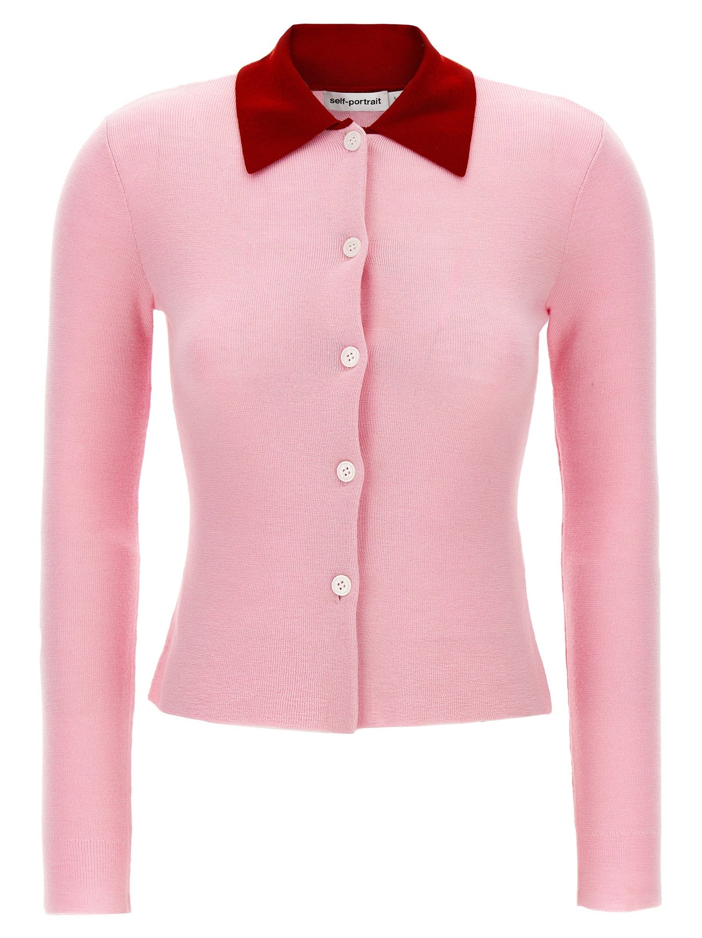 SELF PORTRAIT - SELF PORTRAIT - ’Pink Merino Wool’ cardigan - Women’s Knitwear