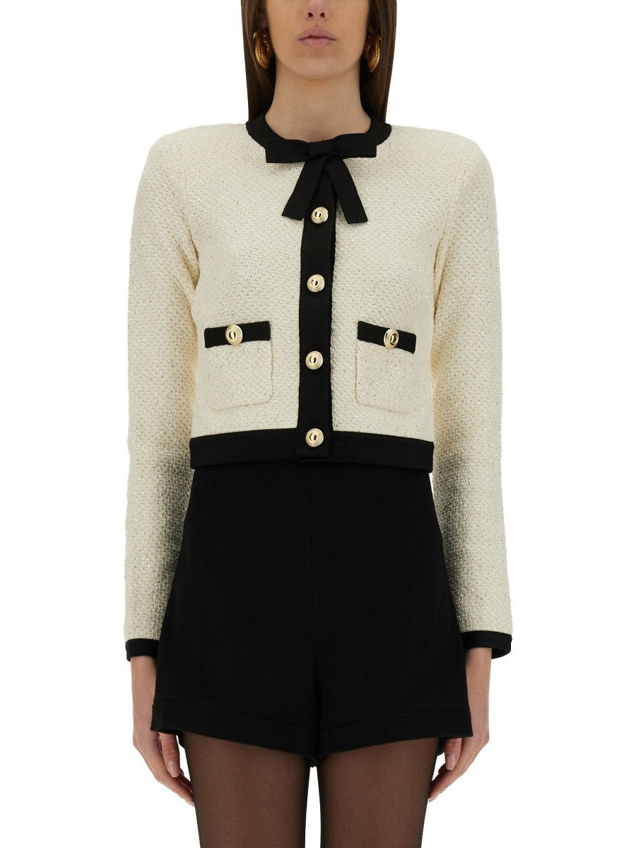 SELF-PORTRAIT - Self Portrait Cardigan With Bow And Sequins - Woman-&gt;Clothing-&gt;Jackets
