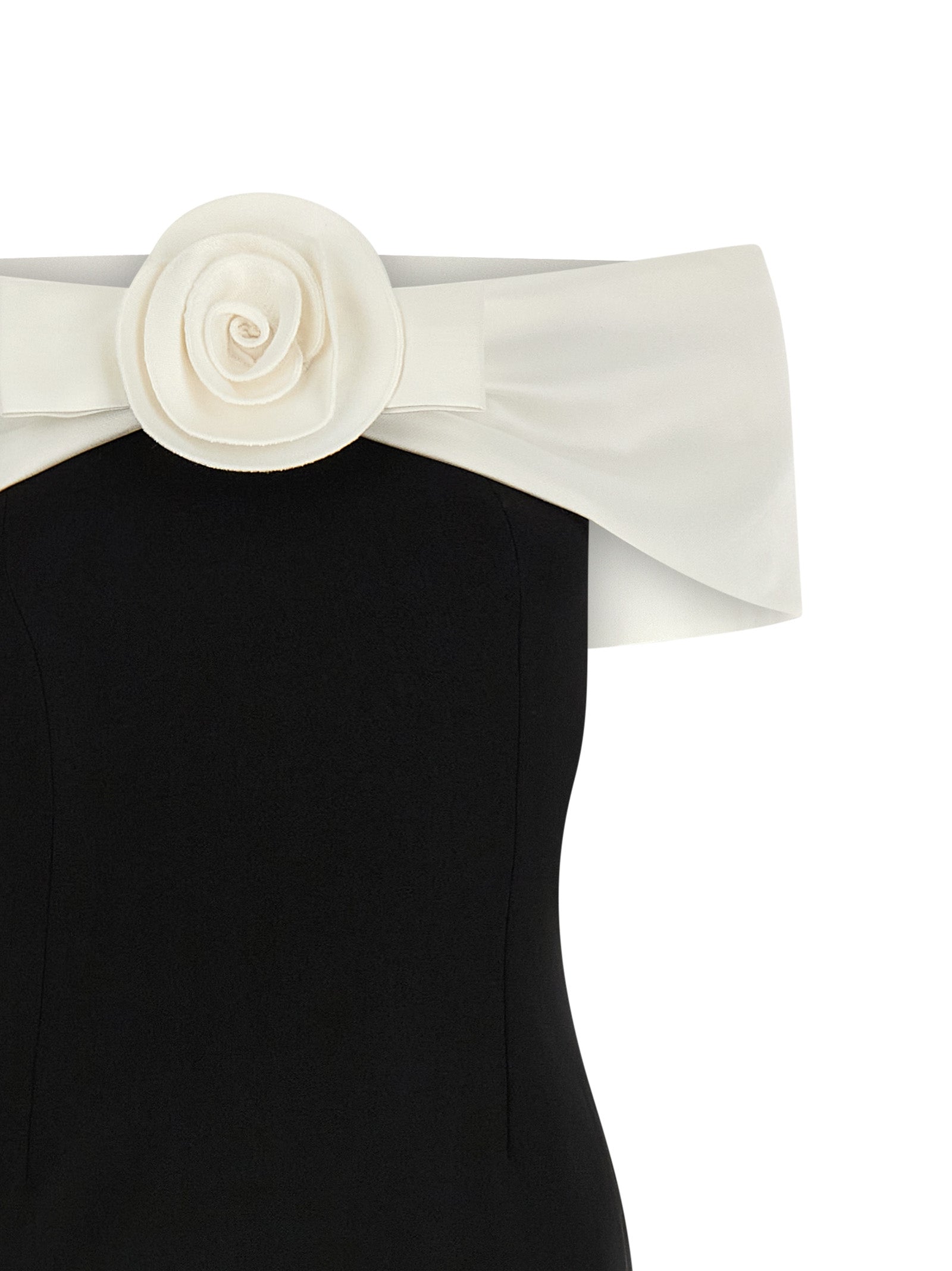 SELF PORTRAIT - SELF PORTRAIT - ’Black Crêpe Flower Maxi’ dress - Women’s Clothing