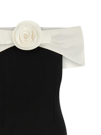 SELF PORTRAIT - SELF PORTRAIT - ’Black Crêpe Flower Maxi’ dress - Women’s Clothing