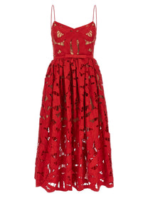 SELF PORTRAIT - SELF PORTRAIT - ’Red Bow Embroidered Midi’ dress - Women’s Clothing