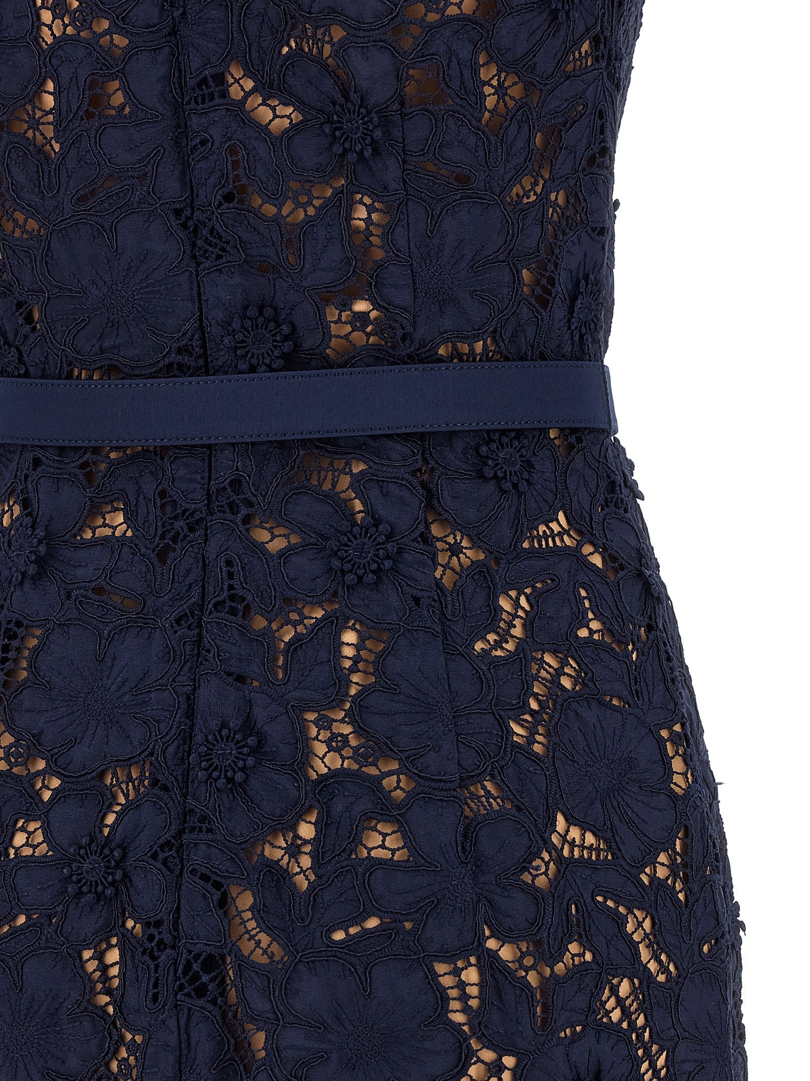 SELF PORTRAIT - SELF PORTRAIT - ’Navy Guipure Lace Midi’ dress - Women’s Clothing