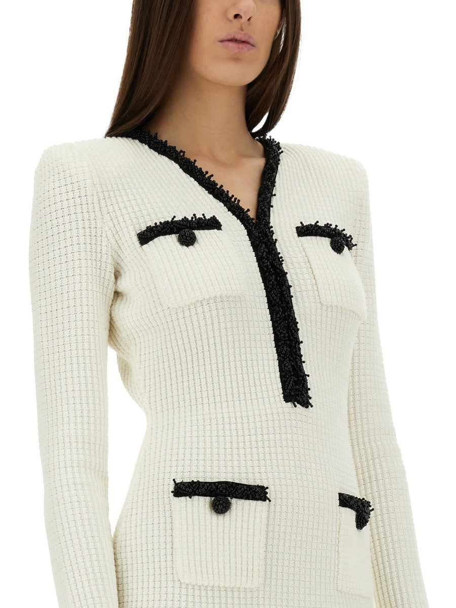 SELF-PORTRAIT - Self Portrait Beaded Knit Mini Dress - Woman-&gt;Clothing-&gt;Dresses