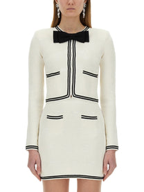 SELF-PORTRAIT - Self Portrait Jacquard Cardigan With Bow - Woman-&gt;Clothing-&gt;Jackets