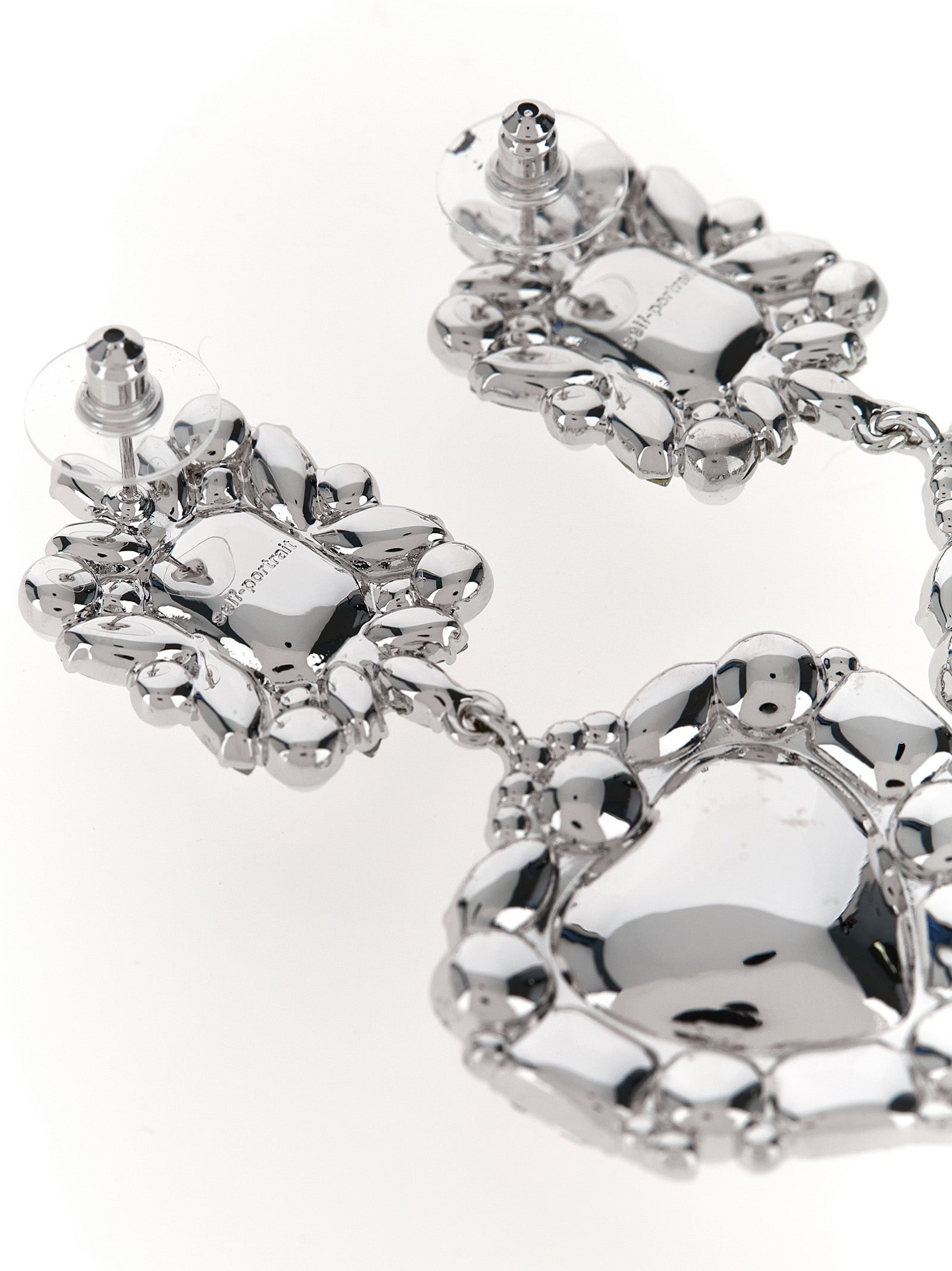 SELF PORTRAIT - SELF PORTRAIT - ’Crystal Pearl Tiered Heart’ earrings - Women’s Accessories