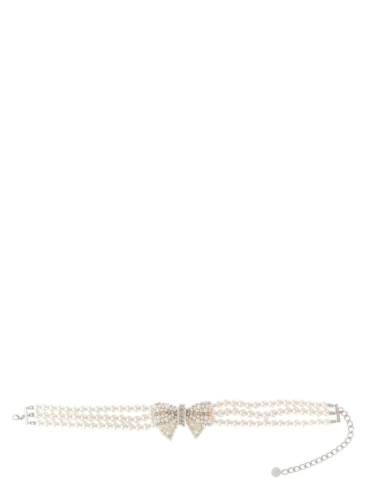 SELF PORTRAIT - SELF PORTRAIT - ’Pearl Satin Bow’ necklace - Women’s Accessories