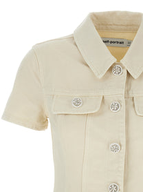 SELF PORTRAIT - SELF PORTRAIT - ’Cream Collared Denim Mini’ dress - Women’s Clothing