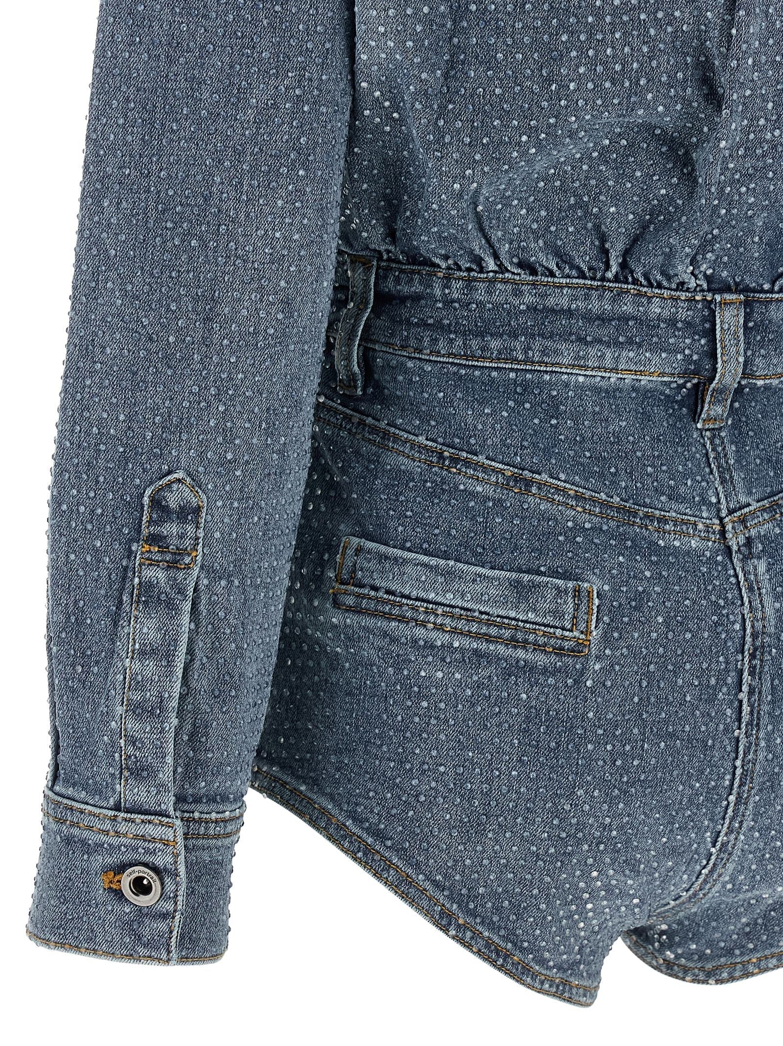 SELF PORTRAIT - SELF PORTRAIT - ’Rhinestone Denim’ jumpsuit - Women’s Tops