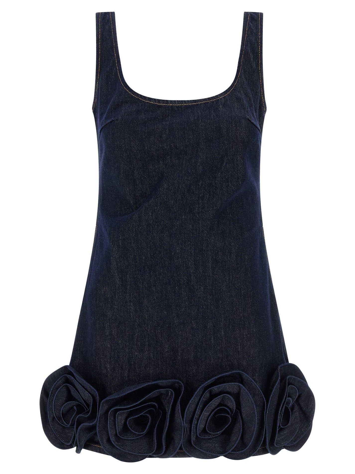SELF PORTRAIT - SELF PORTRAIT - ’Indigo Denim 3D Flower Mini’ dress - Women’s Clothing
