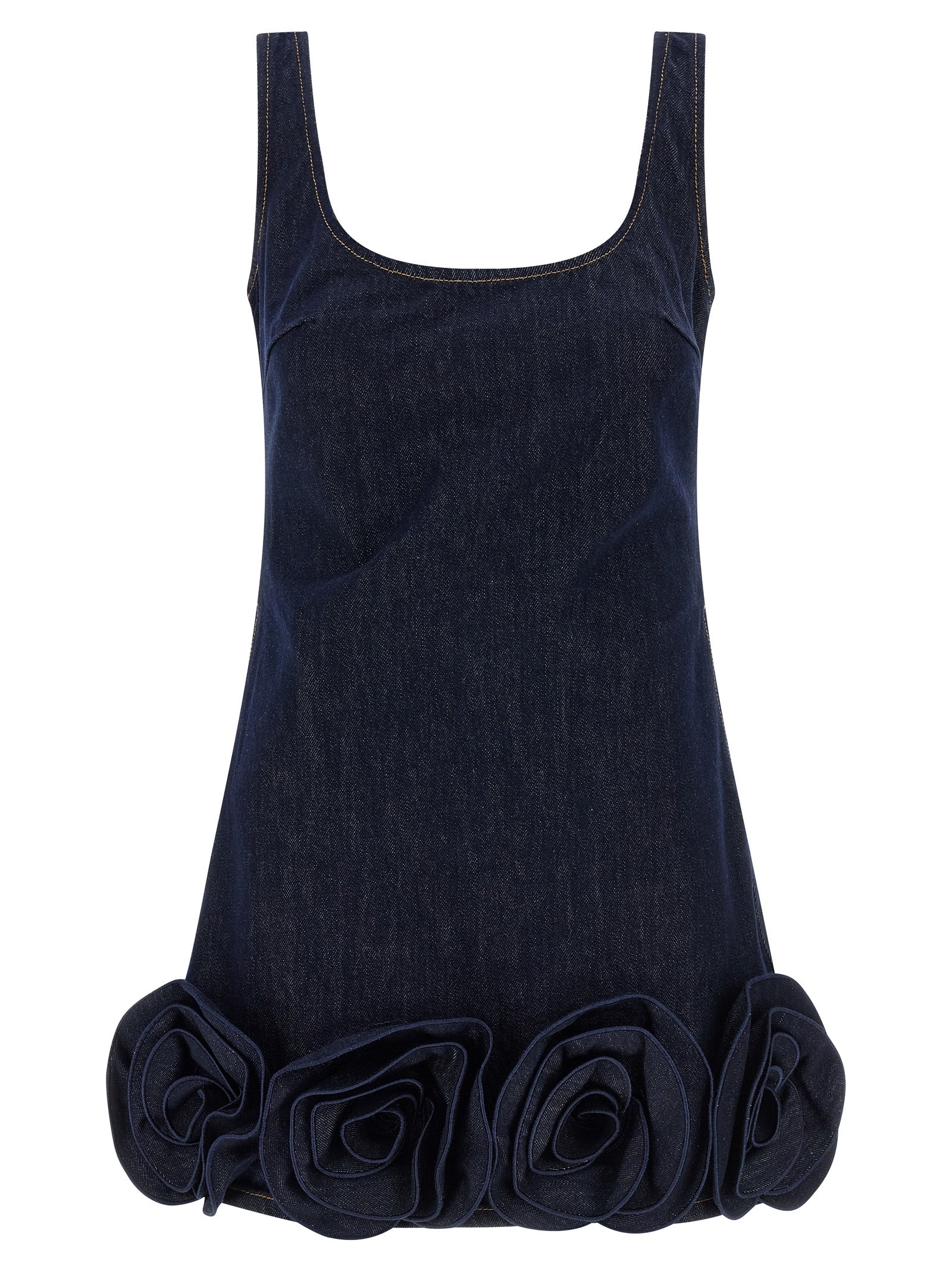SELF PORTRAIT - SELF PORTRAIT - ’Indigo Denim 3D Flower Mini’ dress - Women’s Clothing