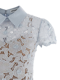 SELF PORTRAIT - SELF PORTRAIT - ’Blue Guipure Lace Mini’ dress - Women’s Clothing