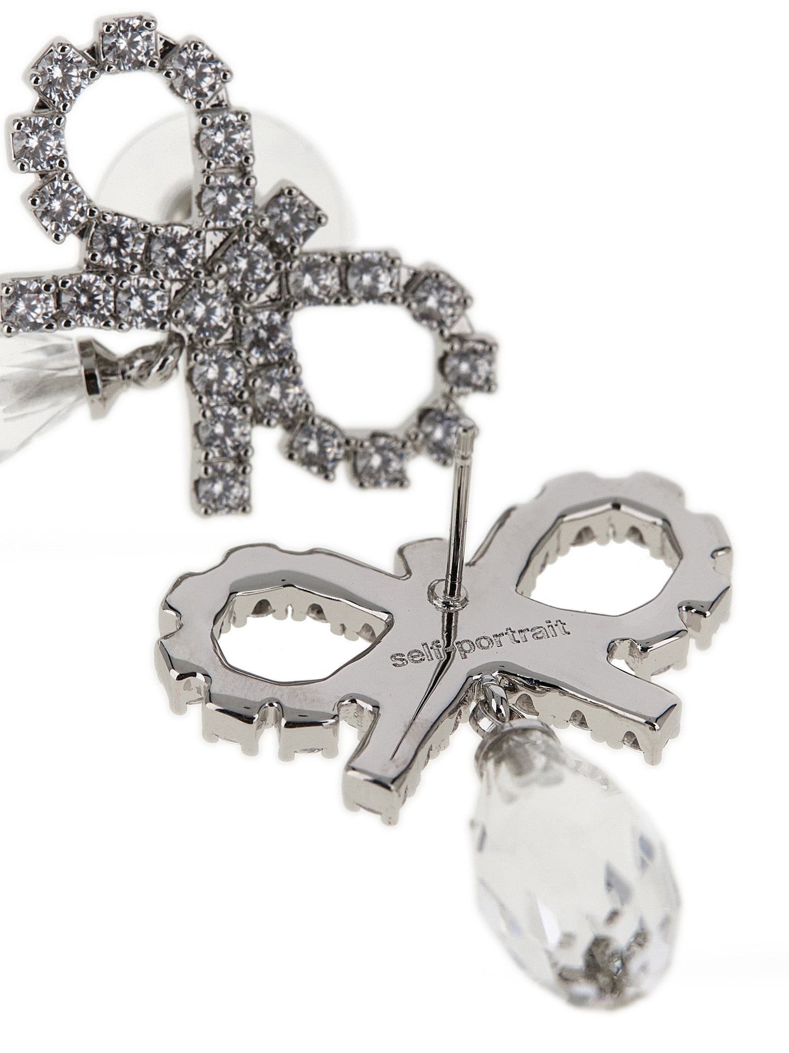 SELF PORTRAIT - SELF PORTRAIT - ’Bow Crystal Droplet’ earrings - Women’s Accessories