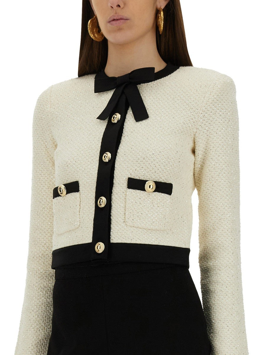 SELF-PORTRAIT - Self Portrait Cardigan With Bow And Sequins - Woman-&gt;Clothing-&gt;Jackets