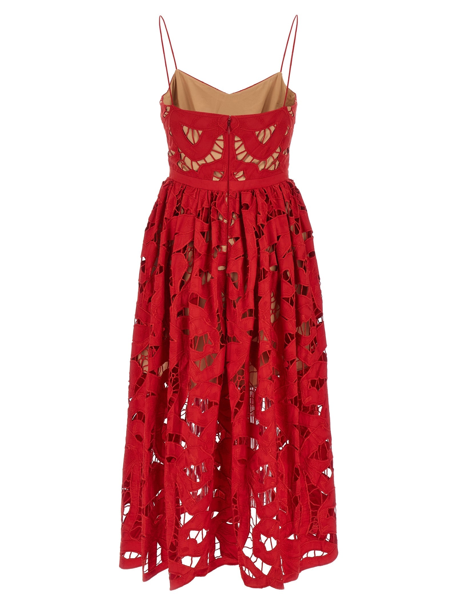 SELF PORTRAIT - SELF PORTRAIT - ’Red Bow Embroidered Midi’ dress - Women’s Clothing