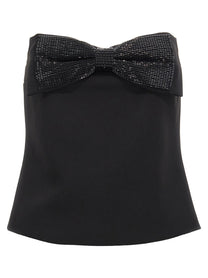 SELF PORTRAIT - SELF PORTRAIT - ’Black Crepe Bandeau’ top - Women’s Tops