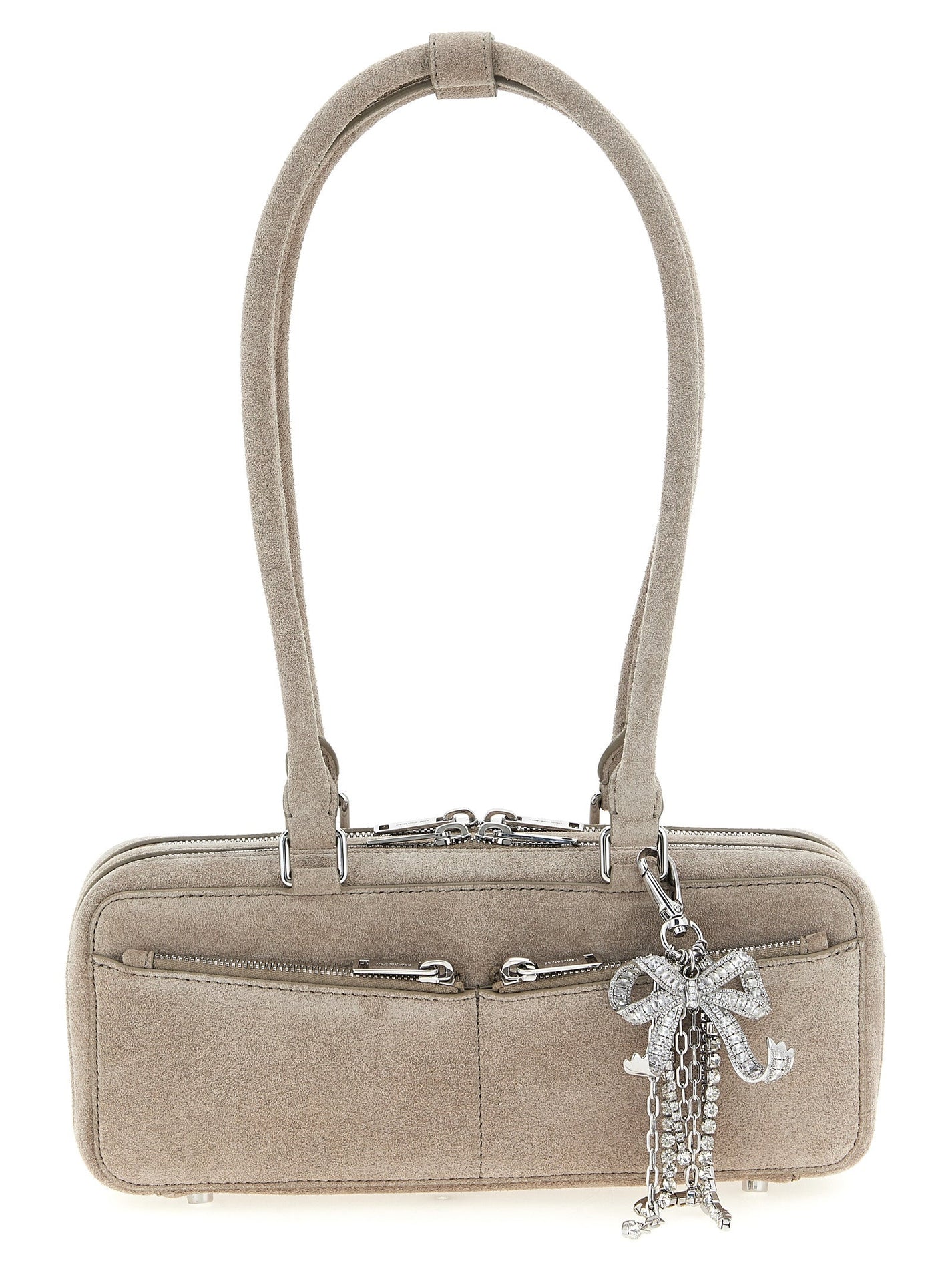 SELF PORTRAIT - SELF PORTRAIT - ’Tan suede baguette with charm’ shoulder bag - Women’s Bags