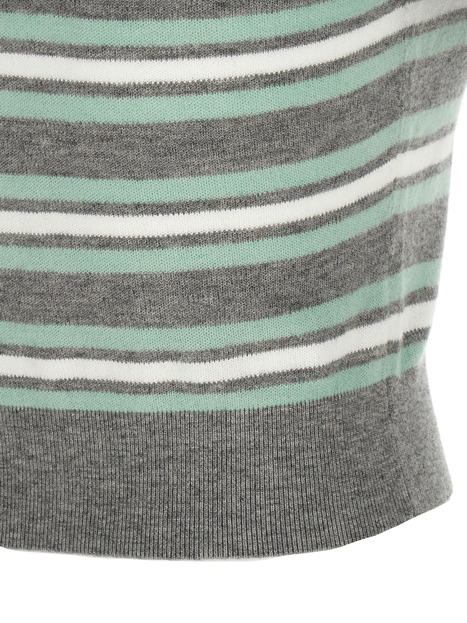 SELF PORTRAIT - SELF PORTRAIT - ’Grey Striped Crystal Trim Knit’ sweater - Women’s Knitwear
