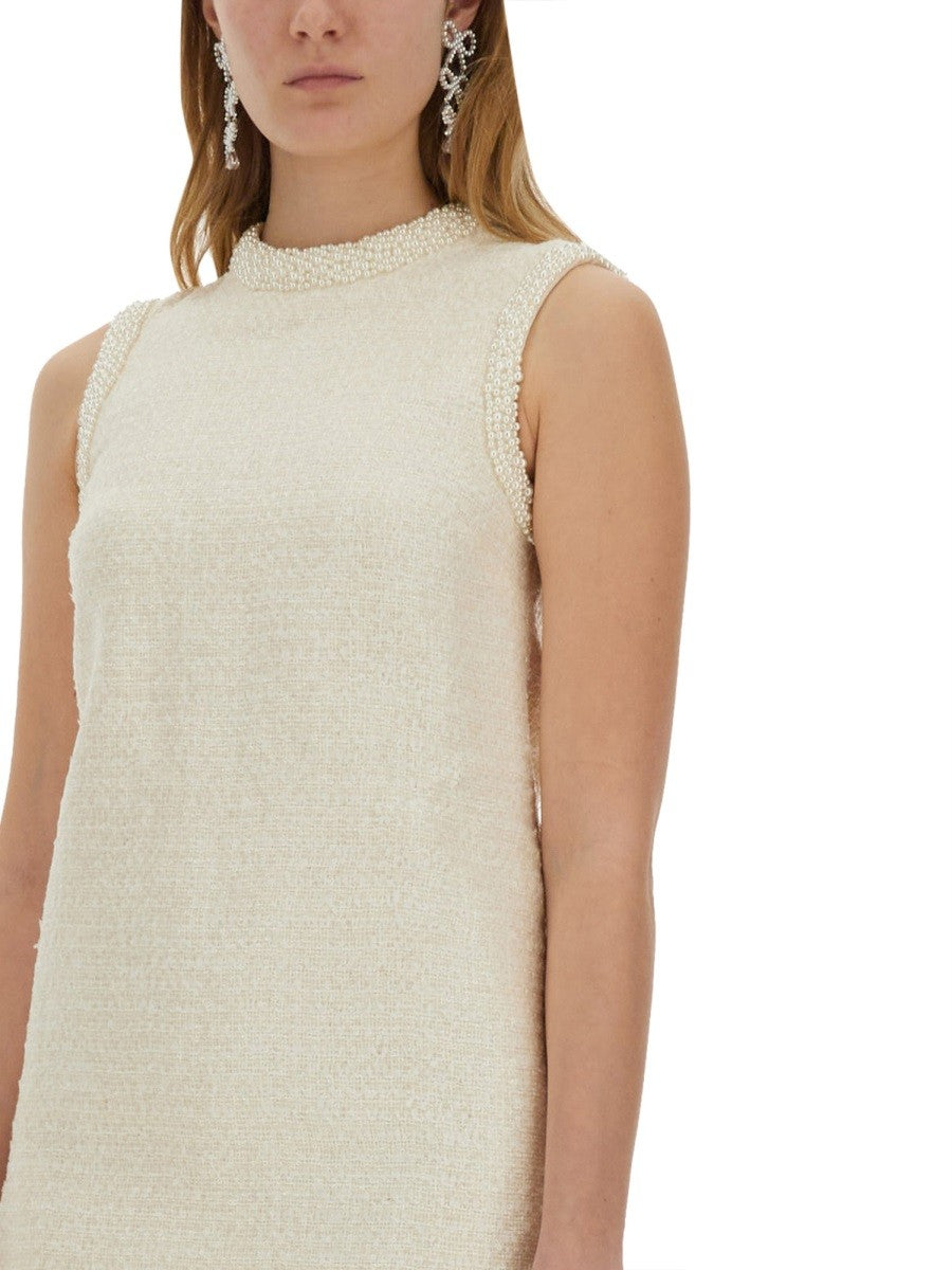 SELF-PORTRAIT - Self Portrait Boucle Mini Dress With Pearls - Woman-&gt;Clothing-&gt;Dresses