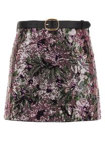 SELF PORTRAIT - SELF PORTRAIT - ’Floral Sequin Mini’ skirt - Women’s Bottoms