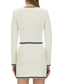 SELF-PORTRAIT - Self Portrait Jacquard Cardigan With Bow - Woman-&gt;Clothing-&gt;Jackets