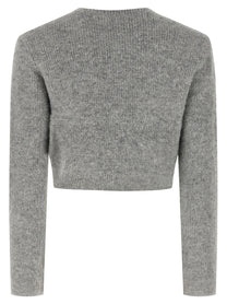 SELF PORTRAIT - SELF PORTRAIT - ’Grey Fluffy Crystal Trim’ cardigan - Women’s Knitwear