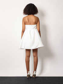 SELF PORTRAIT - Self Portrait Taffeta Décolleté Dress With Bow - Woman-&gt;Clothing-&gt;Dresses