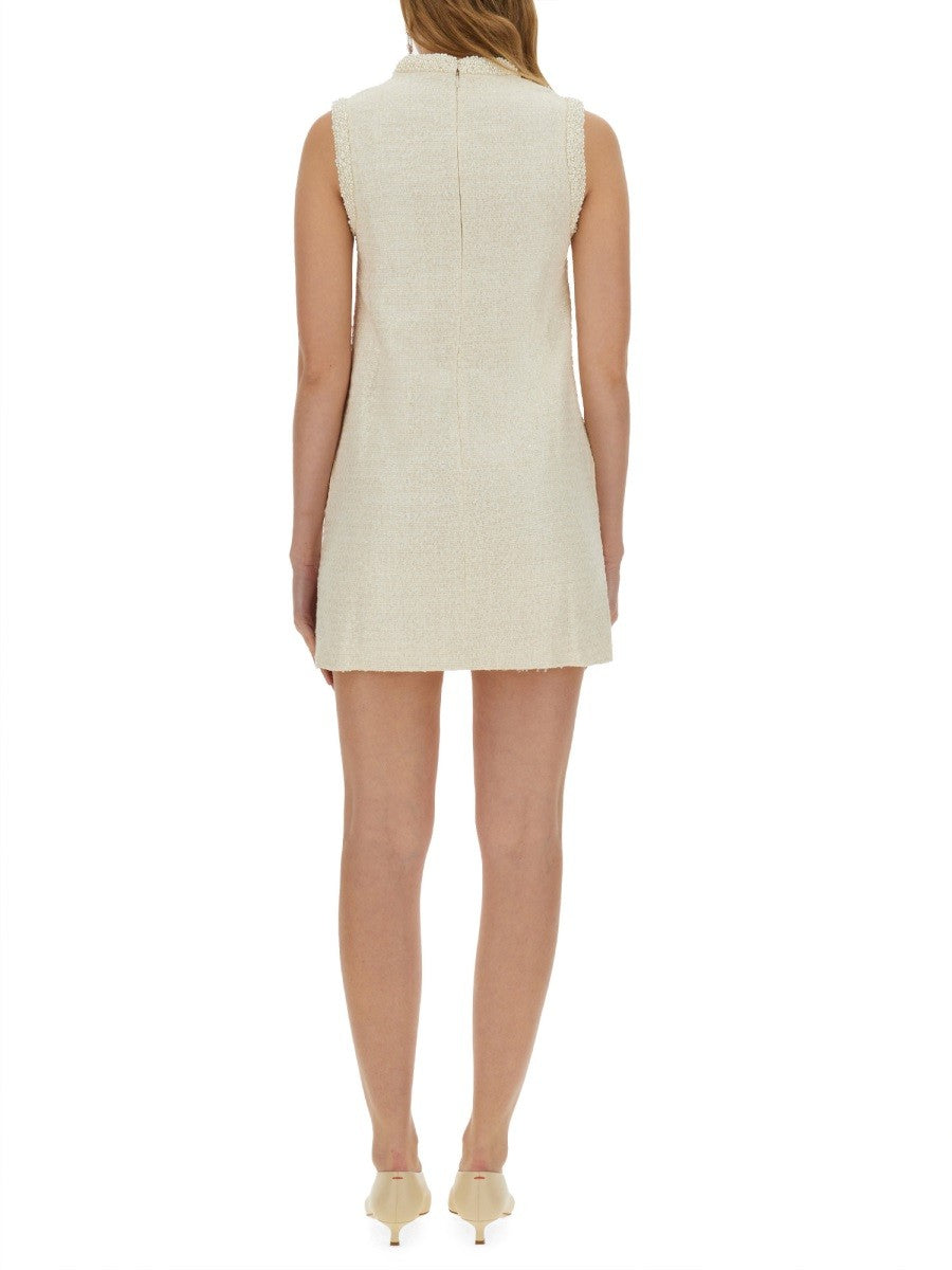 SELF-PORTRAIT - Self Portrait Boucle Mini Dress With Pearls - Woman-&gt;Clothing-&gt;Dresses