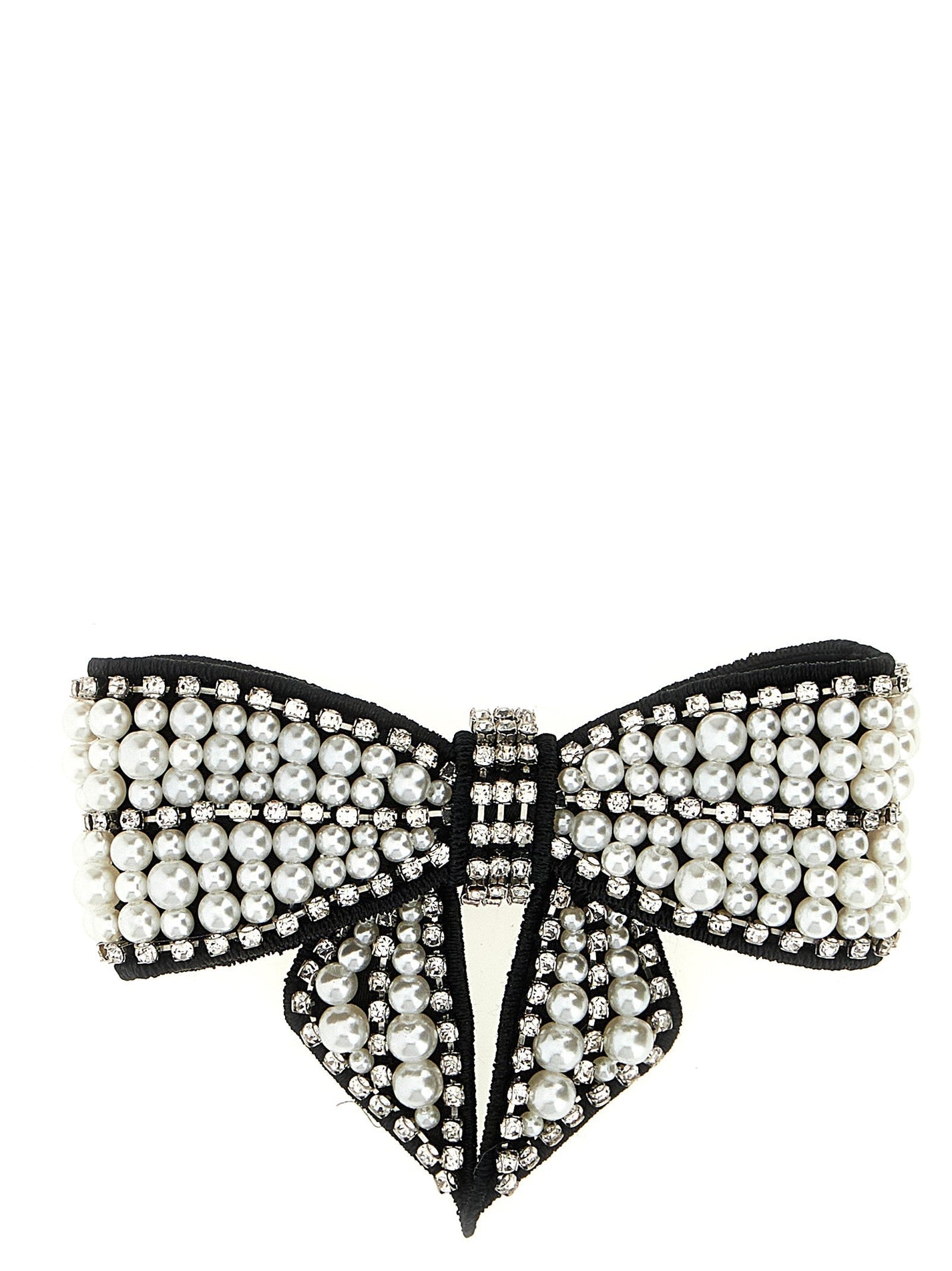 SELF PORTRAIT - SELF PORTRAIT - ’Black Pearl Satin Bow’ hair clip - Women’s Accessories