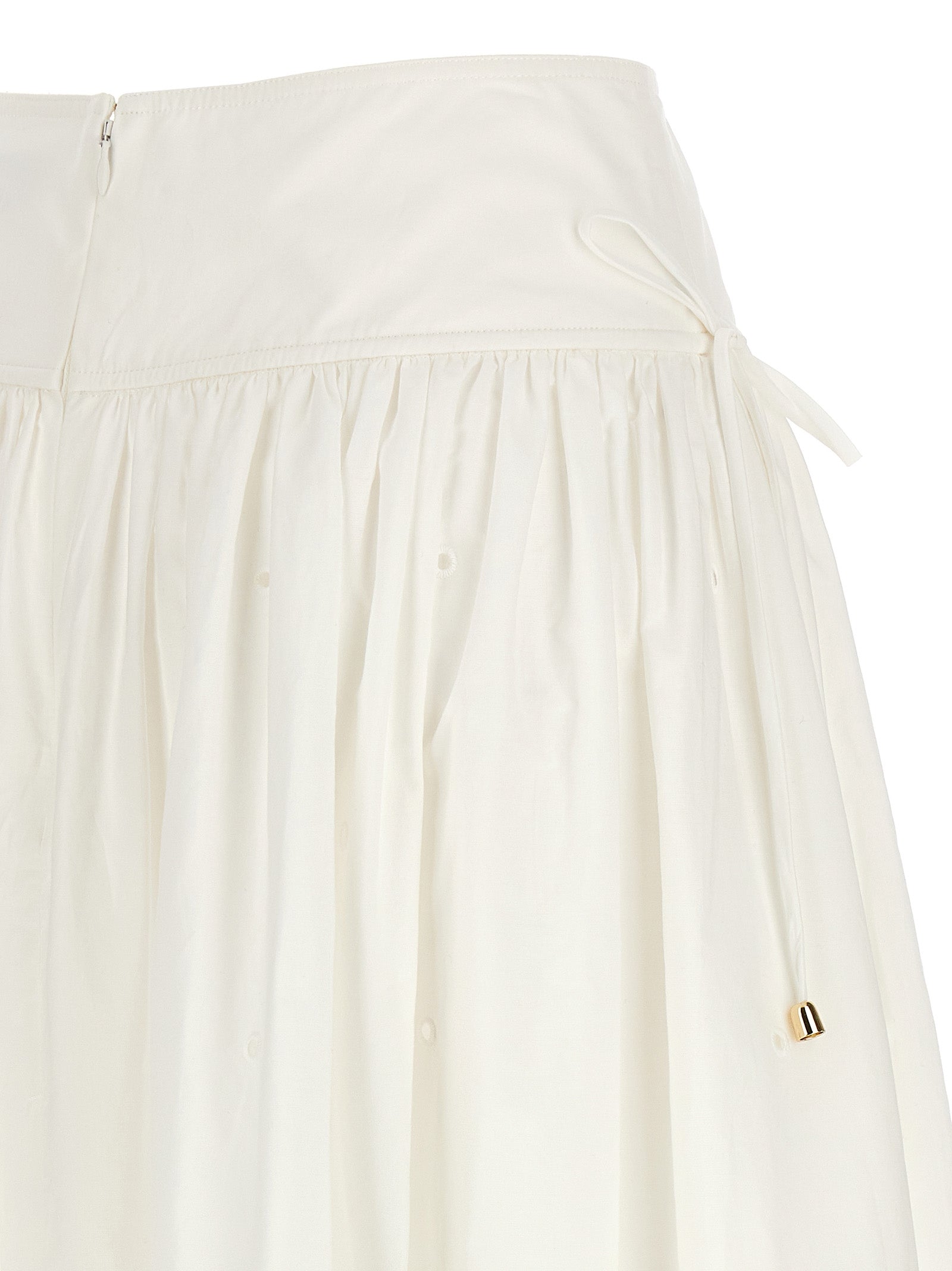 SELF PORTRAIT - SELF PORTRAIT - ’White Cotton Embroidered Midi’ skirt - Women’s Clothing