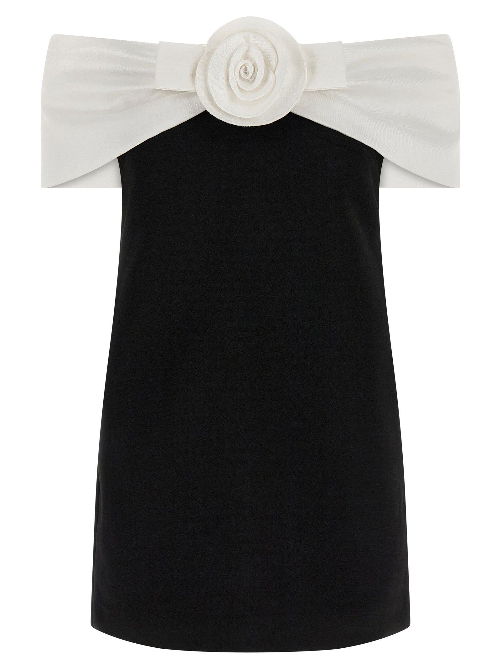 SELF PORTRAIT - SELF PORTRAIT - ’Black Crêpe Flower Mini’ dress - Women’s Clothing