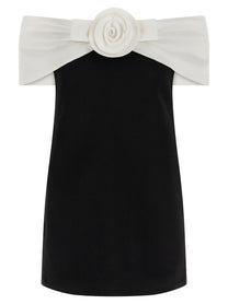 SELF PORTRAIT - SELF PORTRAIT - ’Black Crêpe Flower Mini’ dress - Women’s Clothing