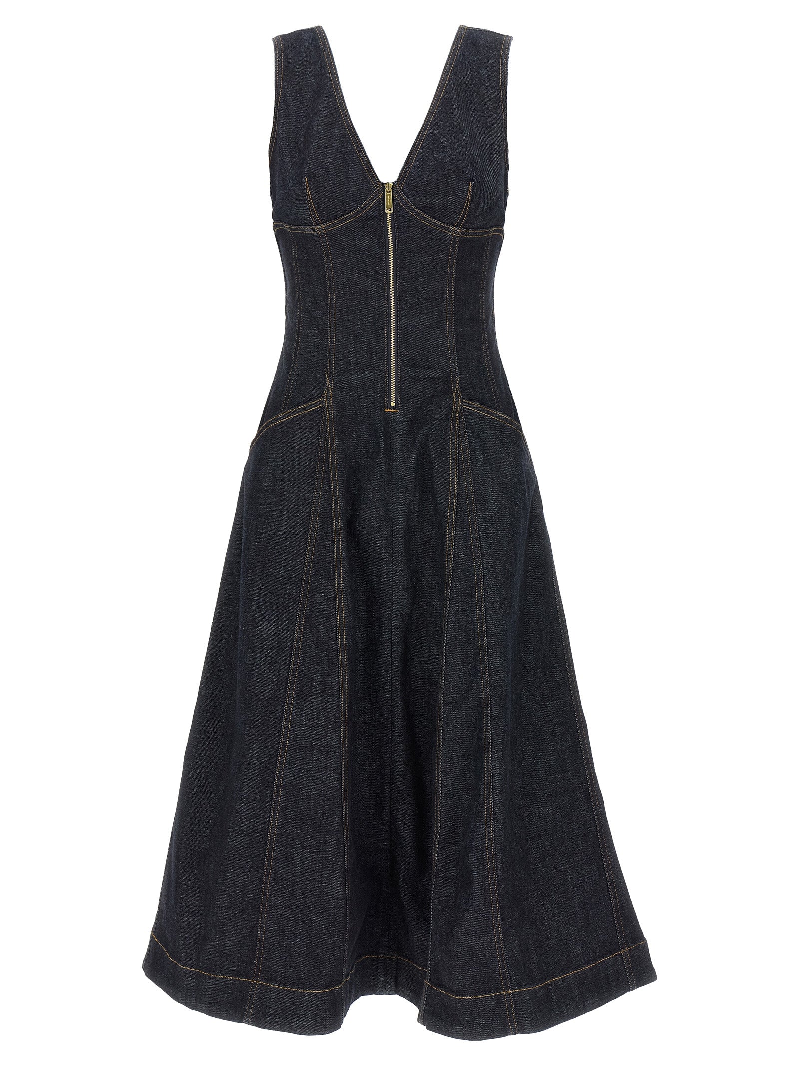 SELF PORTRAIT - SELF PORTRAIT - ’Indigo Denim Midi’ dress - Women’s Clothing