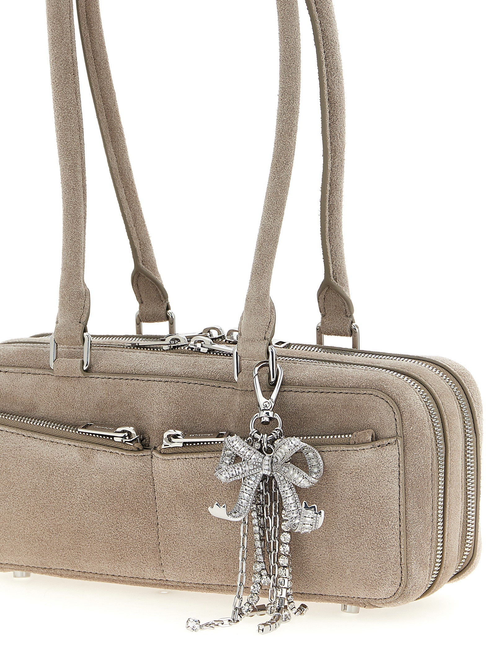 SELF PORTRAIT - SELF PORTRAIT - ’Tan suede baguette with charm’ shoulder bag - Women’s Bags