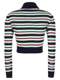 SELF PORTRAIT - SELF PORTRAIT - ’Navy Striped Viscose Knit’ cardigan - Women’s Knitwear