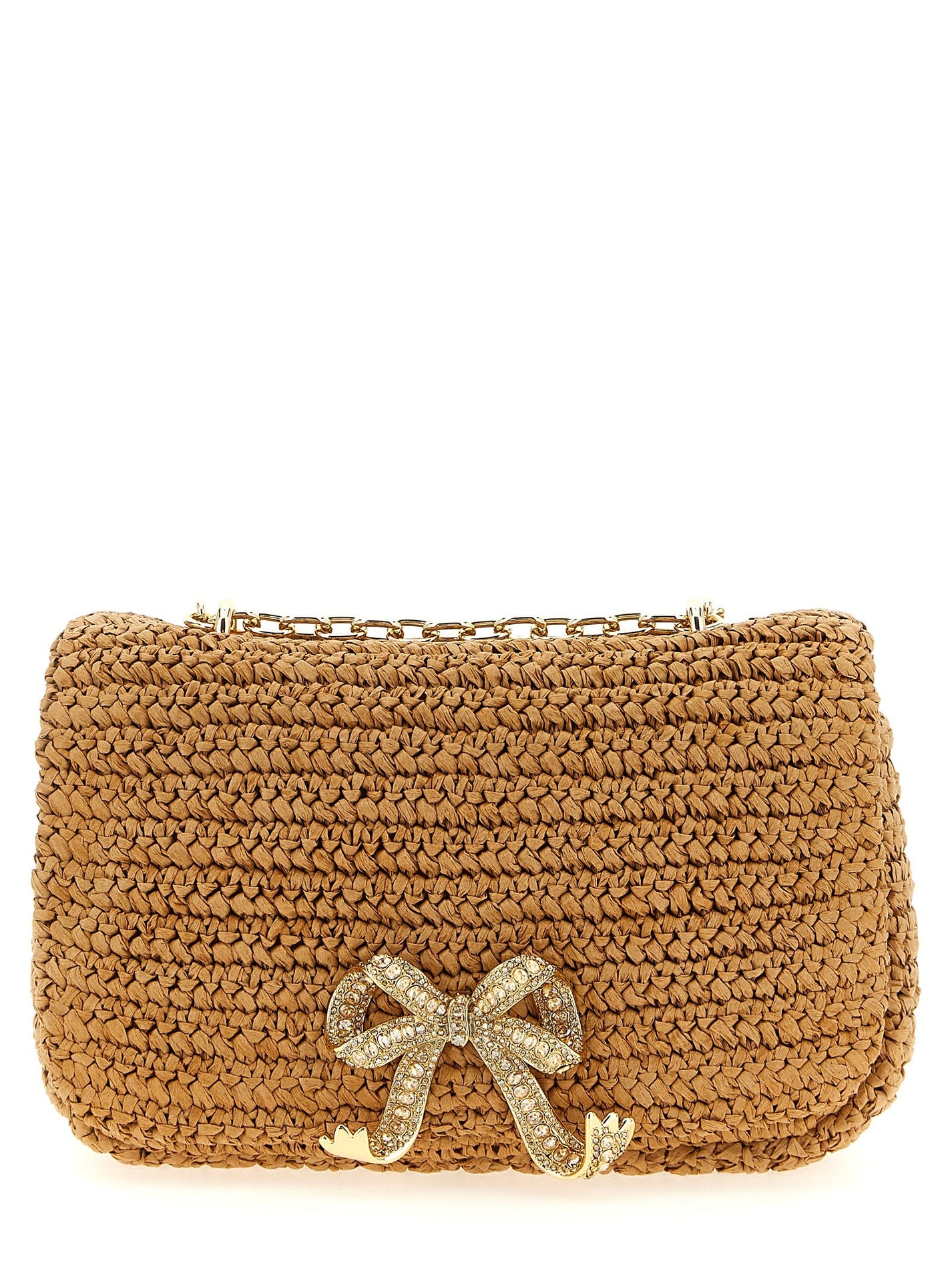 SELF PORTRAIT - SELF PORTRAIT - ’Raffia bow charm’ shoulder bag - Women’s Bags
