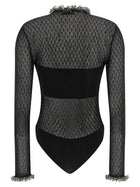 self-portrait Openwork Knitted Bodysuit Black, view 2