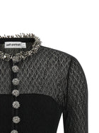 self-portrait Openwork Knitted Bodysuit Black, view 3