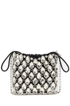self-portrait Women's Crystal-Embellished Knit Metallica Mini Bag Silver