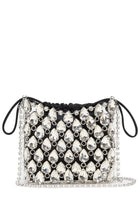 self-portrait Women's Crystal-Embellished Knit Metallica Mini Bag Silver, view 2