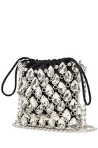self-portrait Women's Crystal-Embellished Knit Metallica Mini Bag Silver, view 3