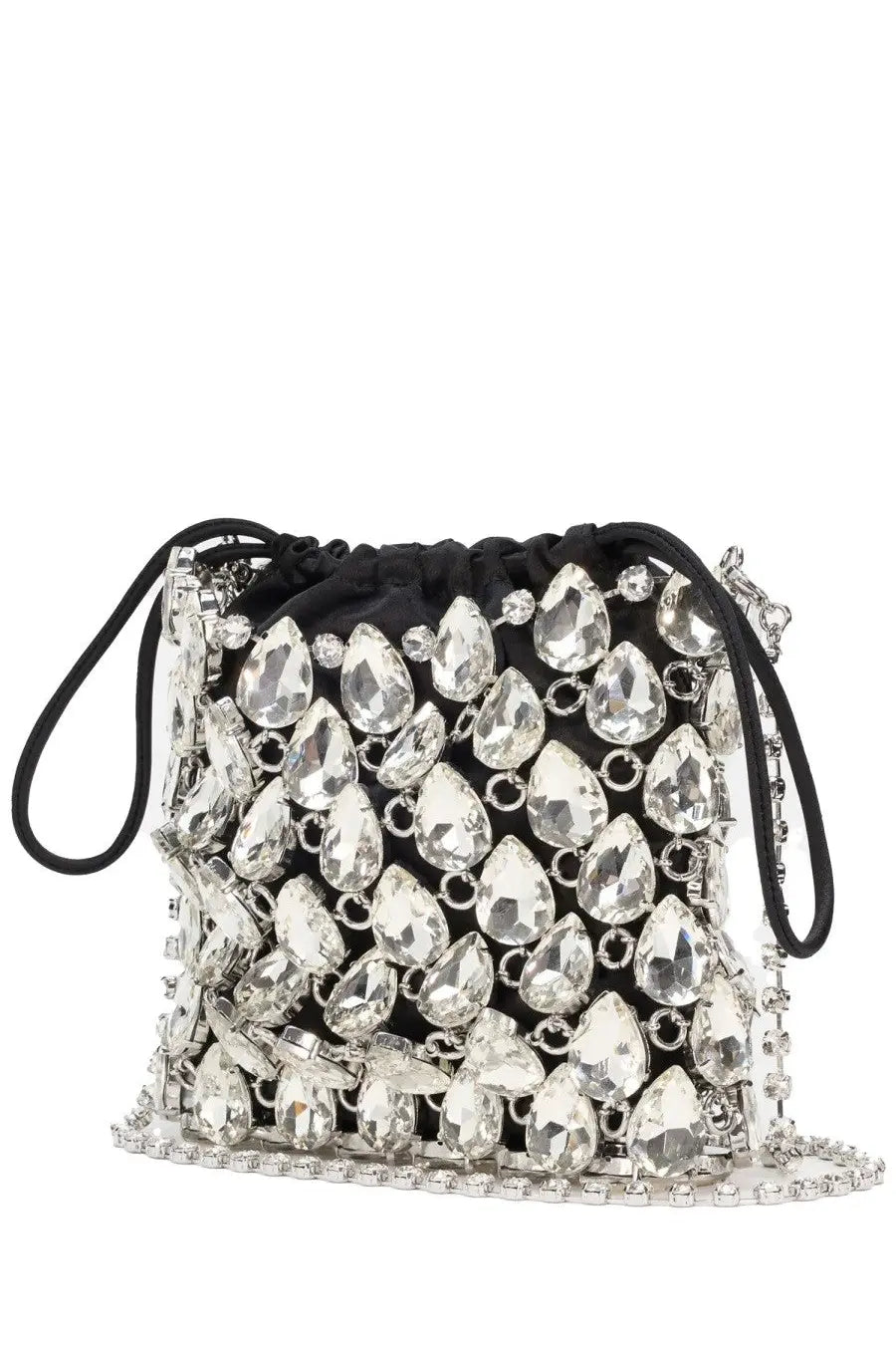 self-portrait Women's Crystal-Embellished Knit Metallica Mini Bag Silver, view 3