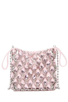 self-portrait Women's Crystal-Embellished Knit Metallica Mini Bag Blue