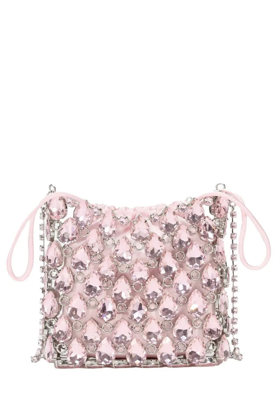 self-portrait Women's Crystal-Embellished Knit Metallica Mini Bag Blue