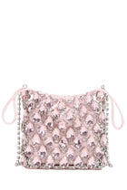 self-portrait Women's Crystal-Embellished Knit Metallica Mini Bag Blue, view 2