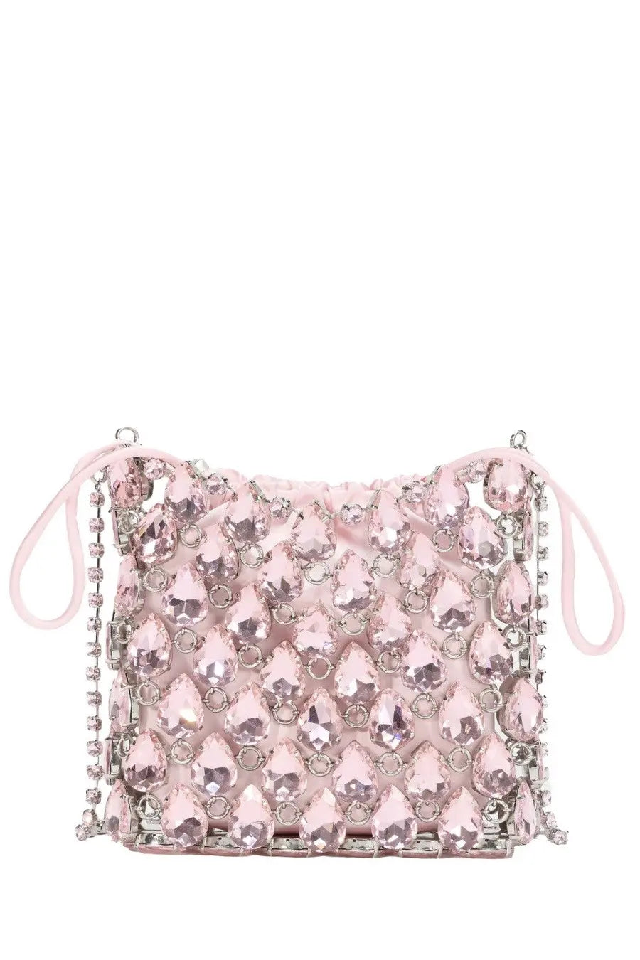 self-portrait Women's Crystal-Embellished Knit Metallica Mini Bag Blue, view 2