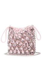 self-portrait Women's Crystal-Embellished Knit Metallica Mini Bag Blue, view 3