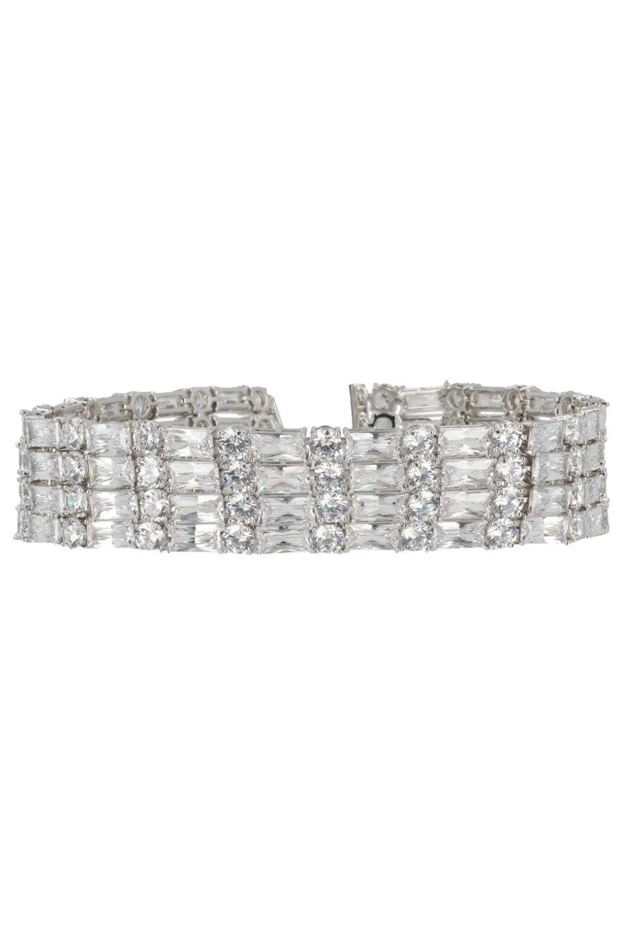 self-portrait Women's Crystal Choker Necklace Silver, view 2